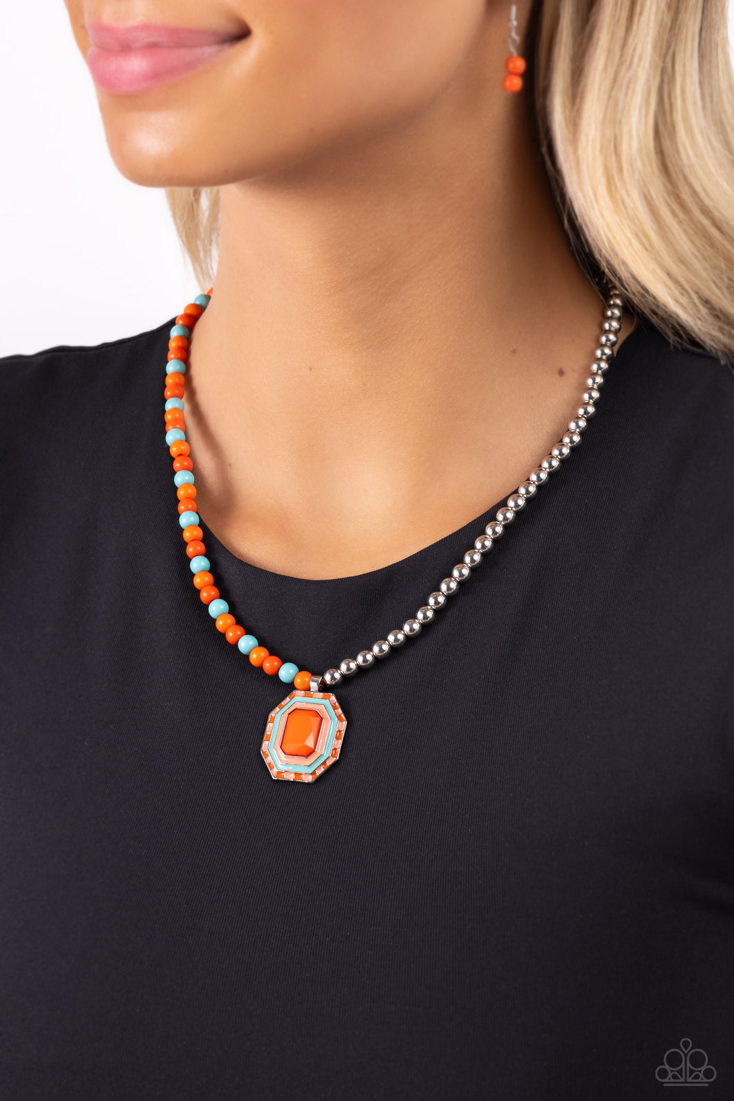 Paparazzi Contrasting Candy - Orange necklace