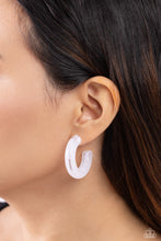 Load image into Gallery viewer, Paparazzi Glassy GAZE - White earring
