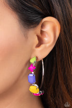 Load image into Gallery viewer, Paparazzi Geometric Gamer - Pink earring
