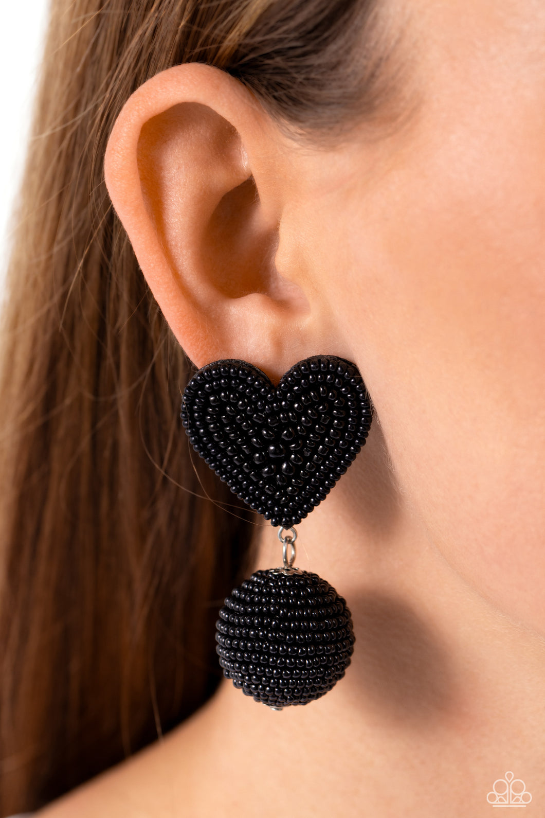 Paparazzi Spherical Sweethearts - Black earring