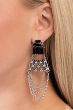 Load image into Gallery viewer, Paparazzi Dangling Art Deco - Black earring
