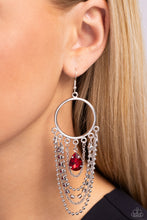 Load image into Gallery viewer, Paparazzi Cascading Clash - Red earring
