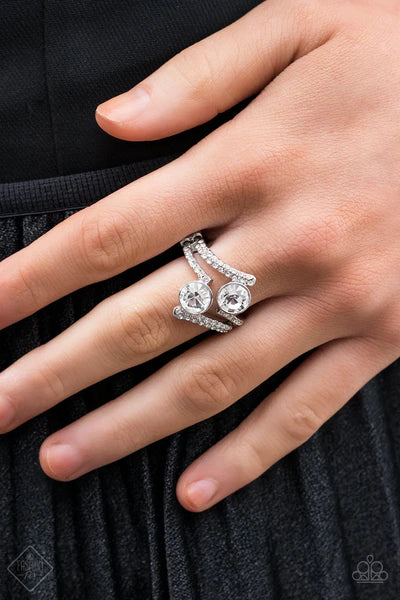 Over the Top Glamour - White ring