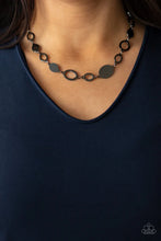 Load image into Gallery viewer, Working Oval-time - Black necklace
